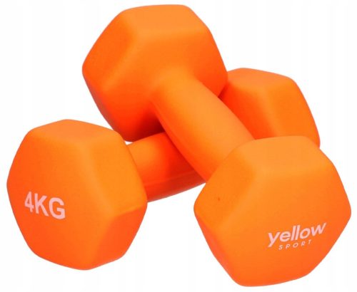  Yellow Sport coated/rubberized fixed dumbbell set