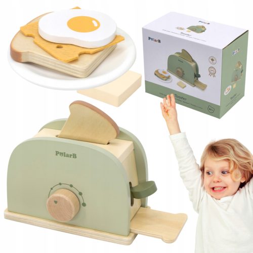  TOOKY TOY Wooden Toaster Pastel Breakfast Set