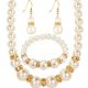  SET - NECKLACE, BRACELET, EARRINGS - PEARLS