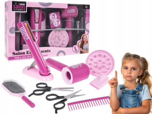  HAIRDRESSING SET for children hair dryer HAIRDRESSER 9 pieces accessories