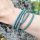  Vegan Bracelet Natural Cork Turquoise with Vege Vege Pattern