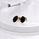  Gold & Black Elegance Stud Earrings with Black Epoxy Resin