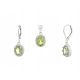  RHODIUM-PLATED SILVER SET COLOR+WIS PERIDOT NATURAL