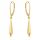 585 gold earrings, decorative, with an English clasp