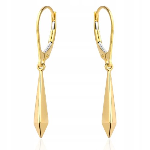 585 gold earrings, decorative, with an English clasp