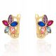  585 gold earrings flowers with colored stones