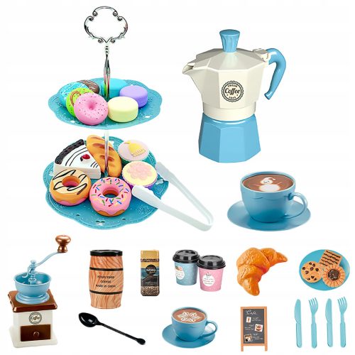  COFFEE SERVICE SET FOR CHILDREN Coffee grinder Coffee maker Sweets Accessories