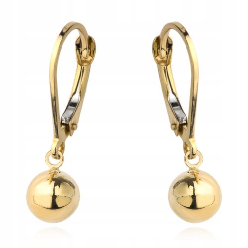  585 gold ball earrings on an English clasp