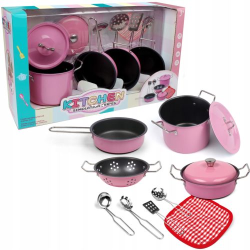  Large metal pots for children, 11-piece dishes, 664