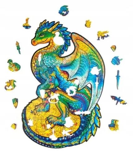  Wooden puzzles for adults EDUCATIONAL Challenging | DRAGON | A4