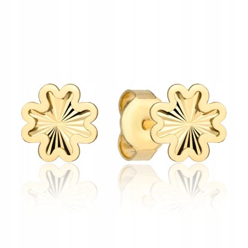  585 gold earrings clovers