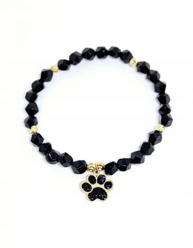  Dog Paw Elastic Bracelet for Dog Mom Natural Stones