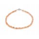  Bracelet natural SUNSTONE faceted balls 3mm silver