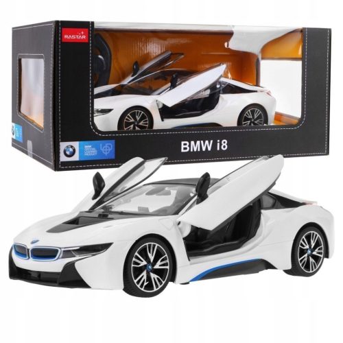  BMW i8 white RASTAR model 1:14 Remote controlled car + 2.4 GHz remote control