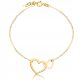  Gold Bracelet 333 Heart for Heart Heart Two Hearts