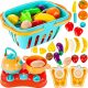  VEGETABLES FRUITS FOR CHILDREN CUTTING ON VELCROPS KITCHEN SHOPPING BASKET