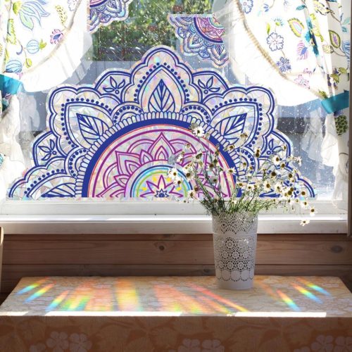  Mandala pictures for window, prism, window sticker, sun catcher, flowers, t