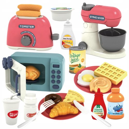  CHILDREN'S KITCHEN SET MICROWAVE MIXER TOASTER