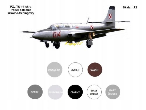  MODEL for gluing the TS-11 ISKRA aircraft Set: primer, paints, varnish, wash