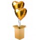  SET OF 2 X HELIUM-FILLED BALLOON GOLDEN HEARTS Gift in a Box