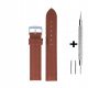  Brown 16mm leather strap DILOY 302.16.08 + two spring bars and tool