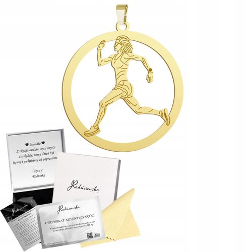  Pendant Gold Sprinter Runner 925 Gift Jewelry FREE ENGRAVING