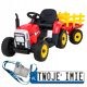  TRACTOR VEHICLE WITH TRAILER BLOW FOR CHILDREN BATTERY 2X25W EVA LEATHER