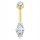  TITANIUM GOLD NECKLACE RING WITH ZIRCONIES 1.6/10