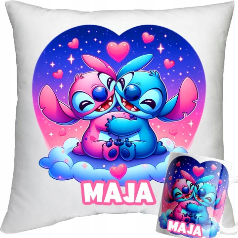  LILO AND STITCH STITCH ANGEL MUG PILLOW SET + FREE TEXT