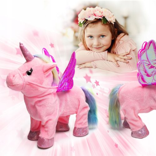  Unicorn toy interactive walking singing pink