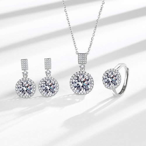  3 Piece Princess Accessory Set, S925 Silver, 5A Cubic Zirconia