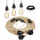  Pendant lamp with plug, 3-bulb E27 lamp socket with cable, lamp cable