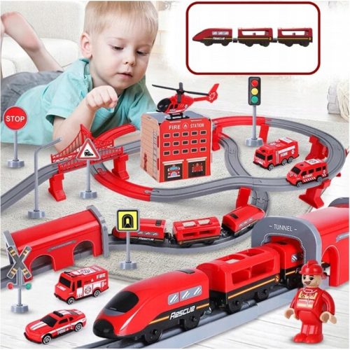  Electric Train Car Track Fire Helicopter Cars BOY'S DAY