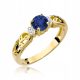  Gold Ring 585 Sapphire and Diamonds Elegant Gift Any Size