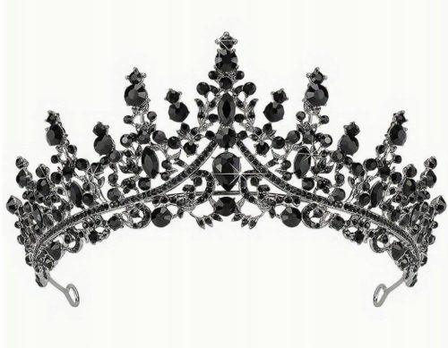  Silver black tiara diadem crown gothic st. andrzejki halloween alternative