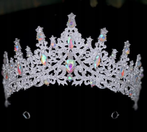  Large silver tiara diadem wedding crown for bride hen party