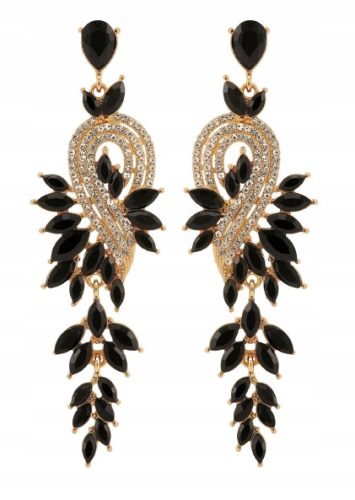  Hanging crystal earrings elegant black wedding new year's eve banquet