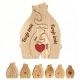  Wooden bear figurines ENGRAVED puzzle family theme READY FOR A GIFT