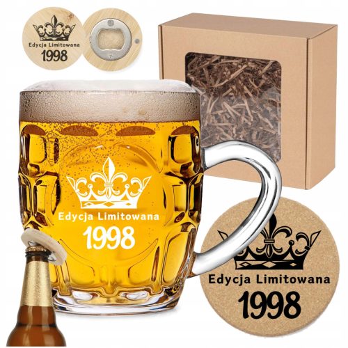  Boy's Day Gift Beer Mug with Engraving Coaster + Bottle Opener