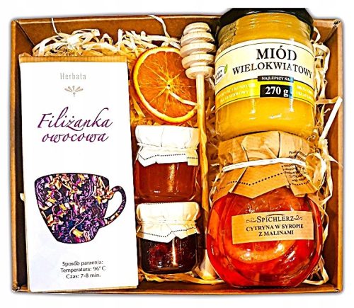  GIFT BOX BASKET GIFT HONEY RASPBERRY TEA DAY FOR TEACHER