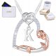  Silver Necklace Heart Flower with Letter Flower Rose Letter K SILVER 925