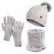  Heyo set hat, neck warmer (turtleneck), gloves HZ0004 universal size gray