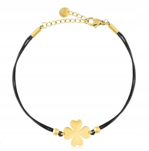  GOLD BRACELET 316L SURGICAL STEEL CLOVER STRING