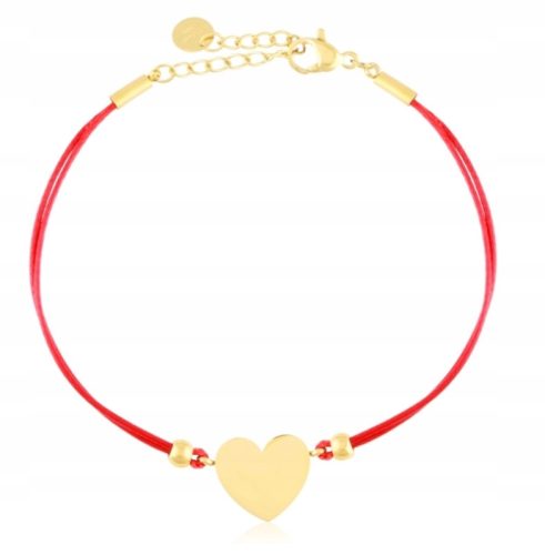  GOLD BRACELET 316L SURGICAL STEEL RED HEART STRING