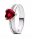  Ring Red convex Heart zircons silver s925 size 14