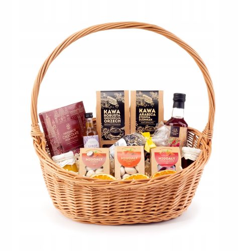  Elegant gift BASKET COFFEE ALMONDS in chocolate HONEY gift set