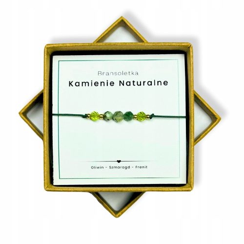  Bracelet made of Natural Stones - Olivine, Emerald, Frenit WOMEN'S Gift