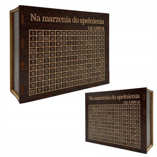  WOODEN MONEY BOX WITH YOUR OWN ENGRAVING CROSS-OUT BOOK AS A GIFT WENGE