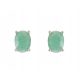  SILVER EARRINGS EMERALD NATURAL 7x5 RHODIUM PLATED GIFT