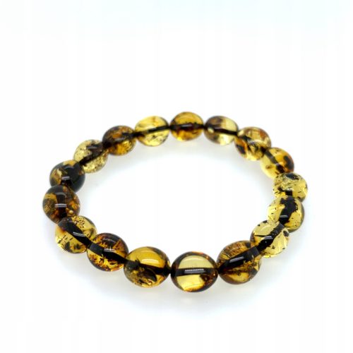  AMBER bracelet on elastic band green natural Baltic amber FILM